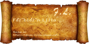 Fábián Lilla névjegykártya